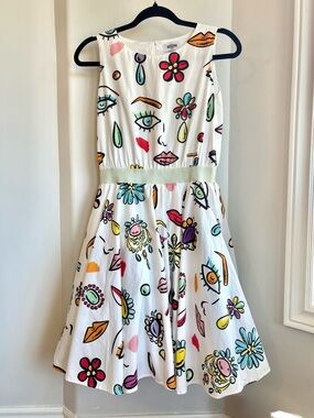Moschino Teen Graphic Dress with Tulle Size 14 Girls